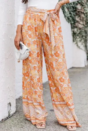 🌸 Floral Tie Front Wide Leg Pants 🌸