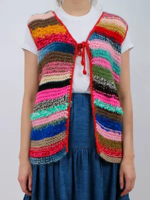 1970s Italian Made Knit Rainbow Vest