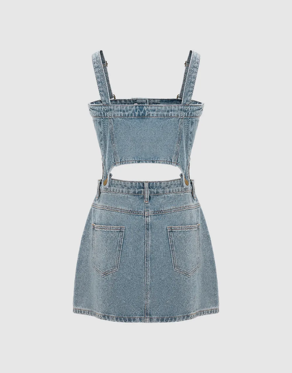 2 In 1 Denim Pinafore Dress