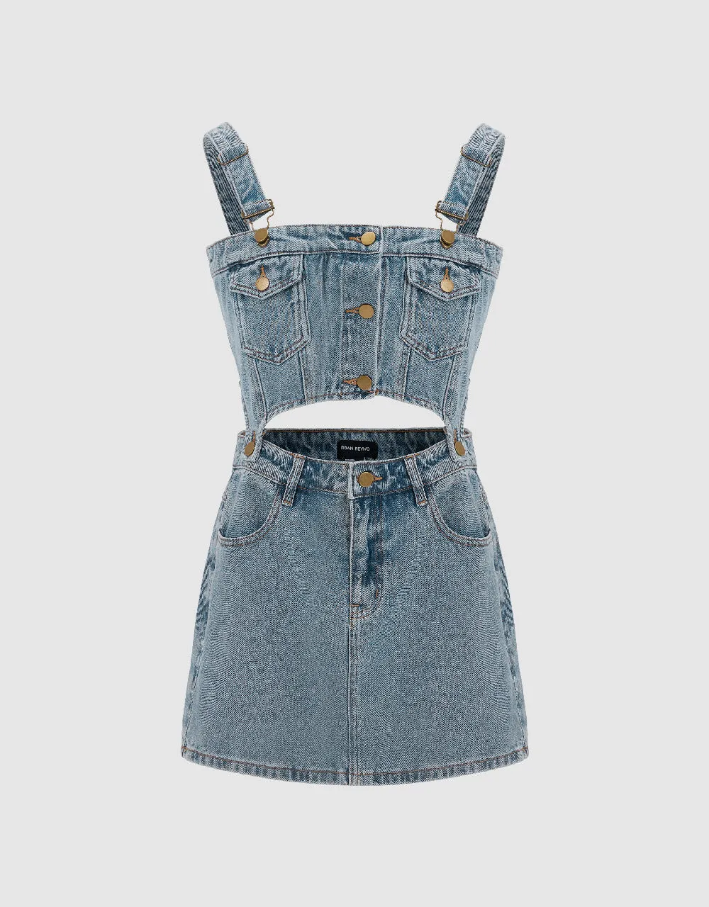 2 In 1 Denim Pinafore Dress