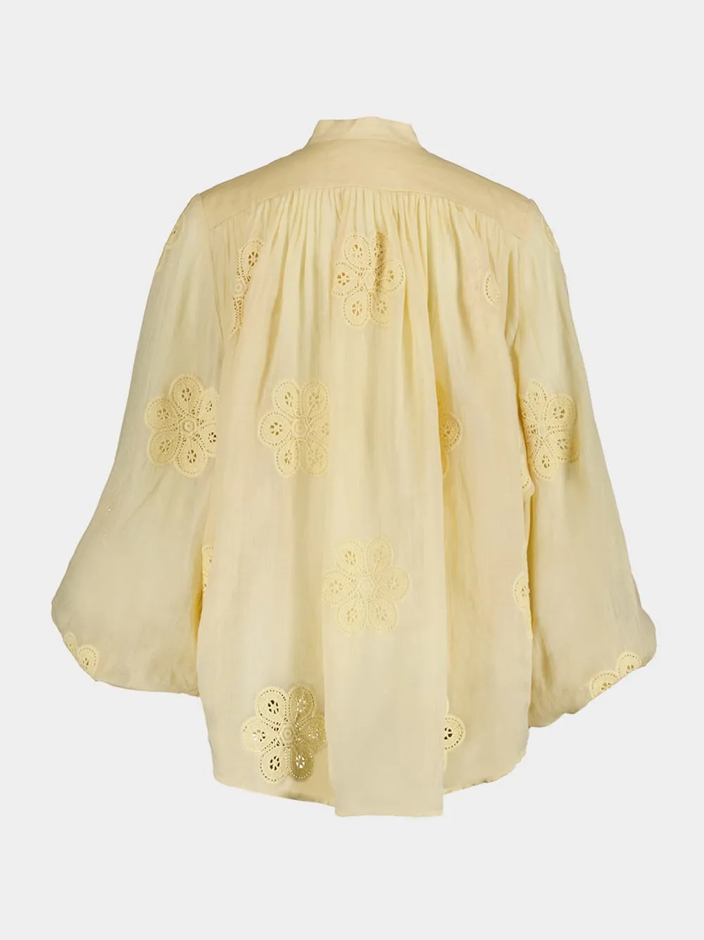 Acadian Sand Embroidered Blouse