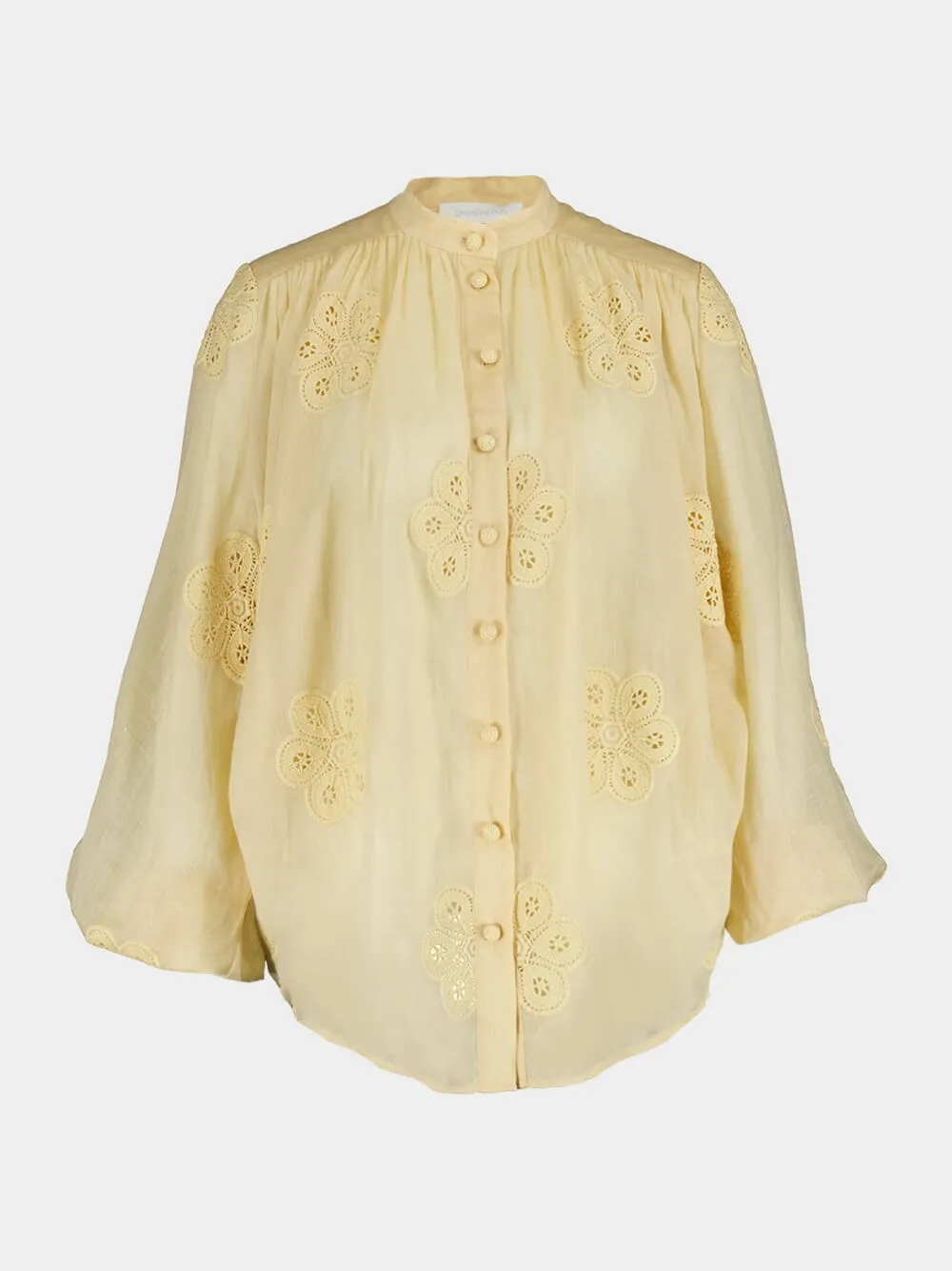 Acadian Sand Embroidered Blouse