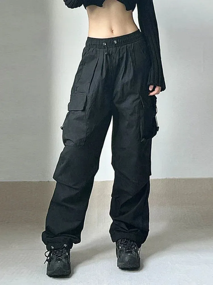 Advbridge  Y2k Hip Hop Wide Leg Joggers Baggy Sweatpants Harajuku Oversized Cargo Parachute Pants Women Streetwear Vintage Overalls