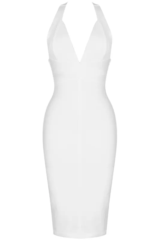 Ali Bandage Midi Dress - Pearl White