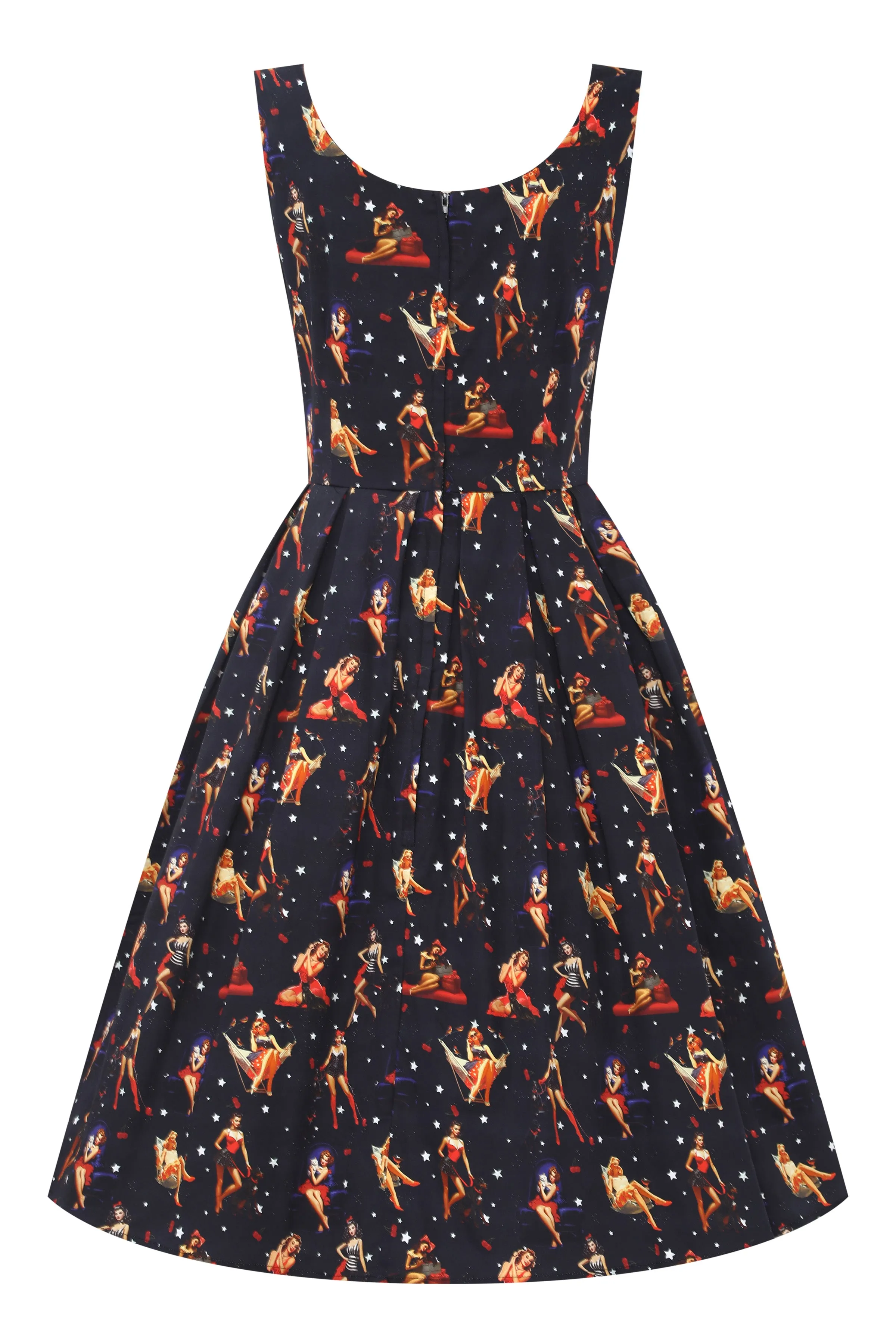 Amanda Pinup Girls Dark Blue Dress