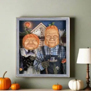 American Gothic Pumpkin Wall Piece 28-428194