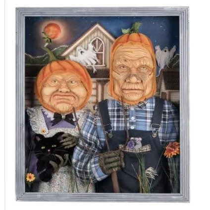 American Gothic Pumpkin Wall Piece 28-428194