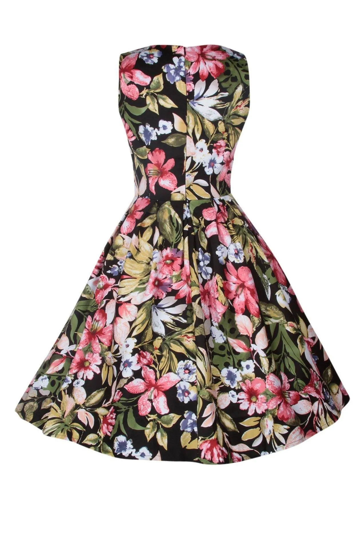 Annie Retro Floral Swing Dress in Tropical