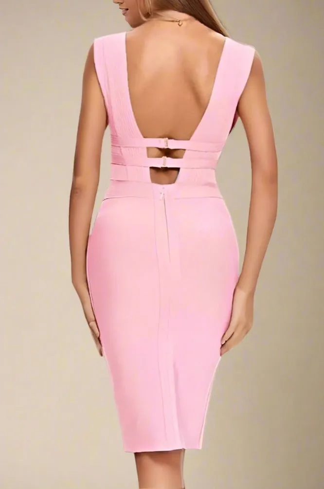 Bay Bandage Dress - Blush Pink