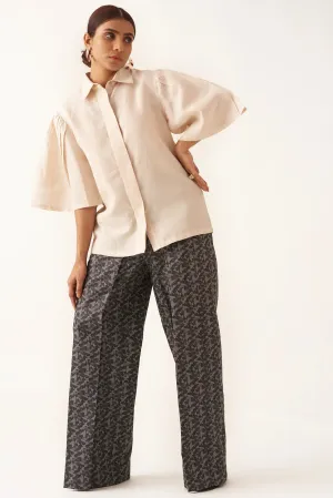 Beige Linen Relaxed fit Ladies Shirt