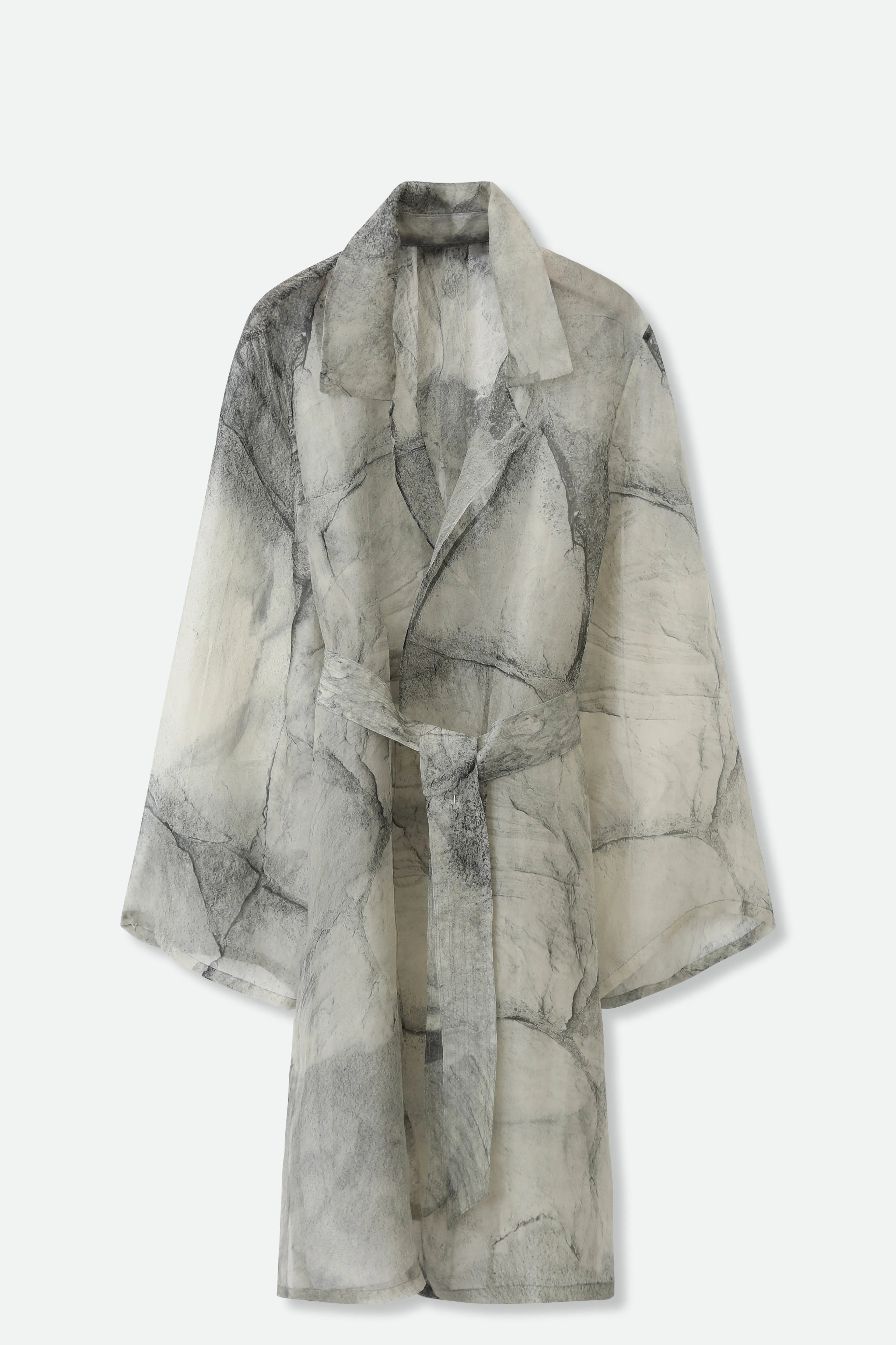 BLYTHE SILK ORGANZA DRESS JACKET IN STONEY GREY