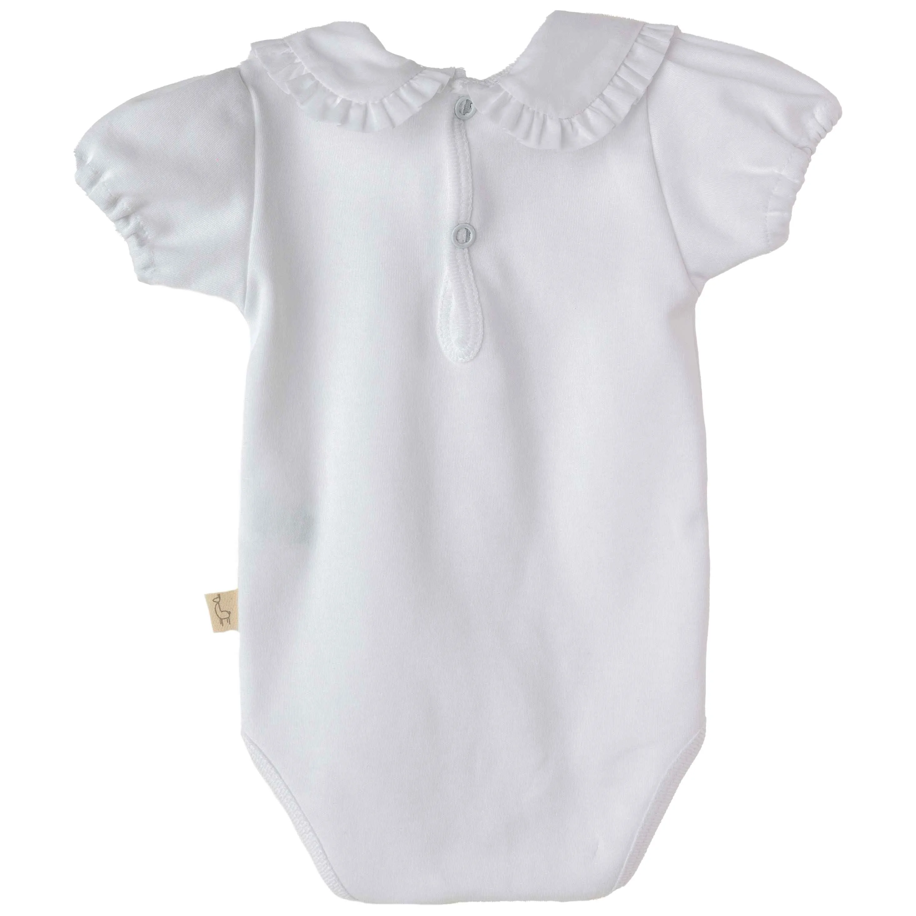 Bodysuit - Shortsleeved with Frilly Collar