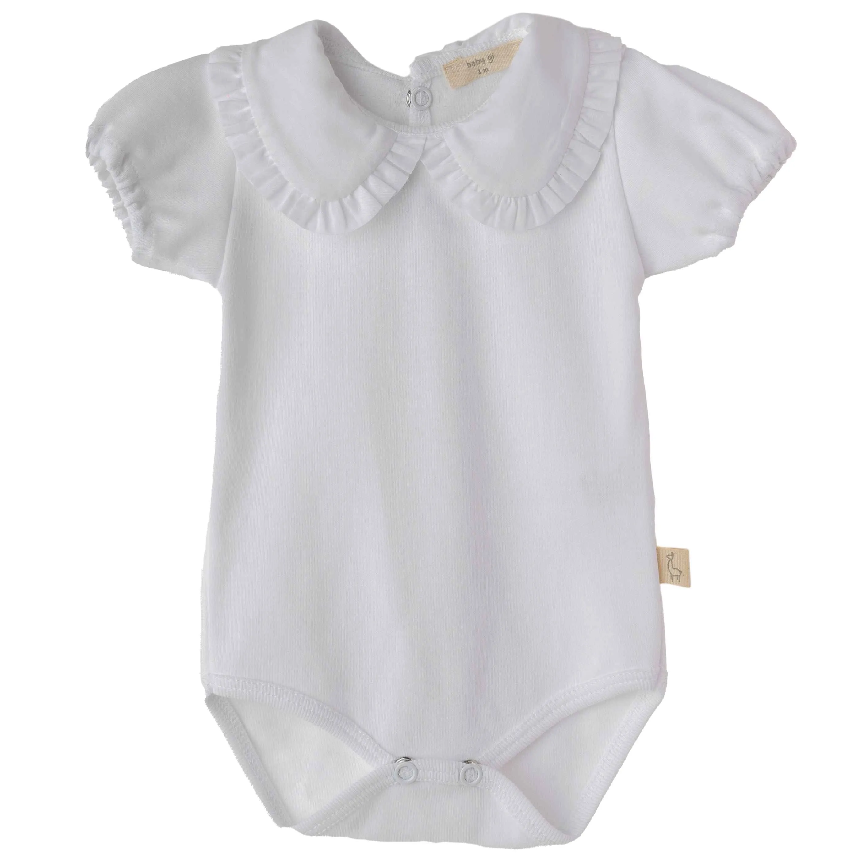 Bodysuit - Shortsleeved with Frilly Collar