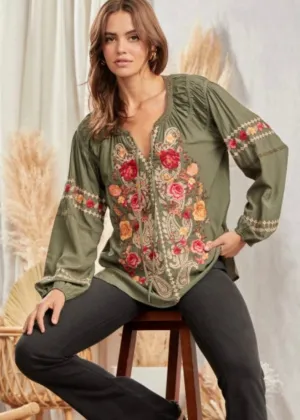 Boho Embroidered Curvy Top