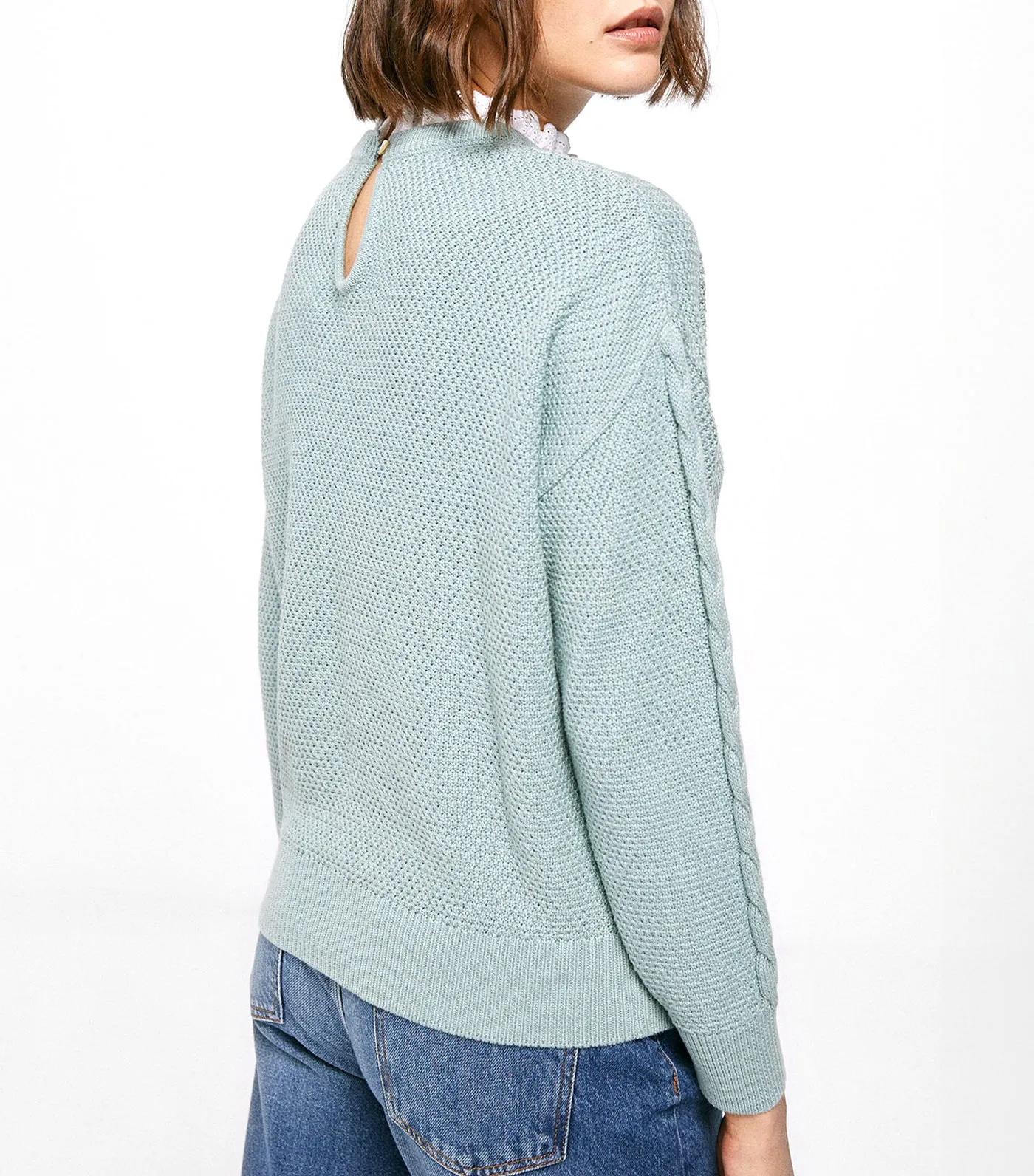 Cable Knit Sweater Blue