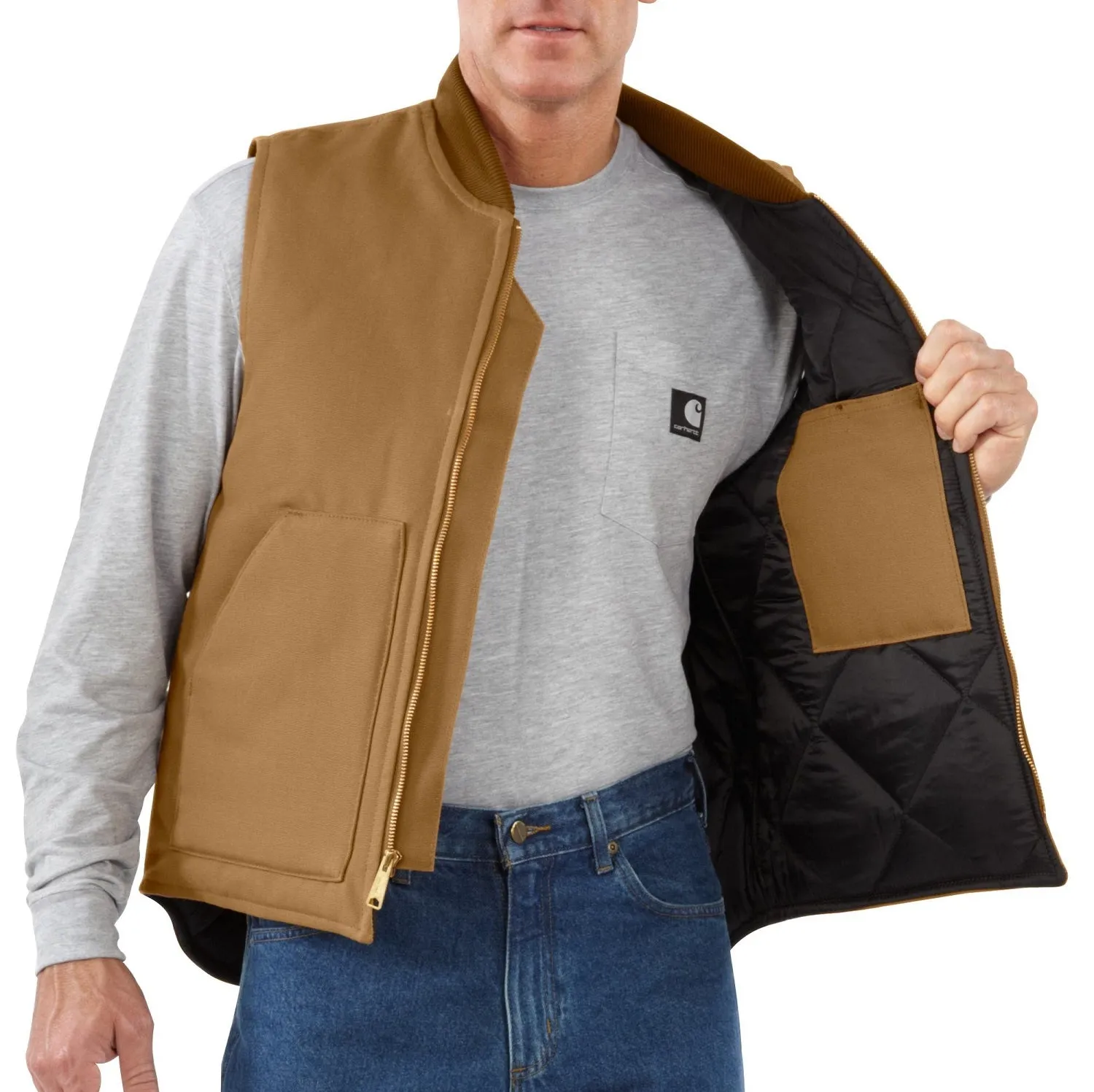 Carhartt Men's V01 Relaxed Fit Firm Duck Insulated Zip Vest