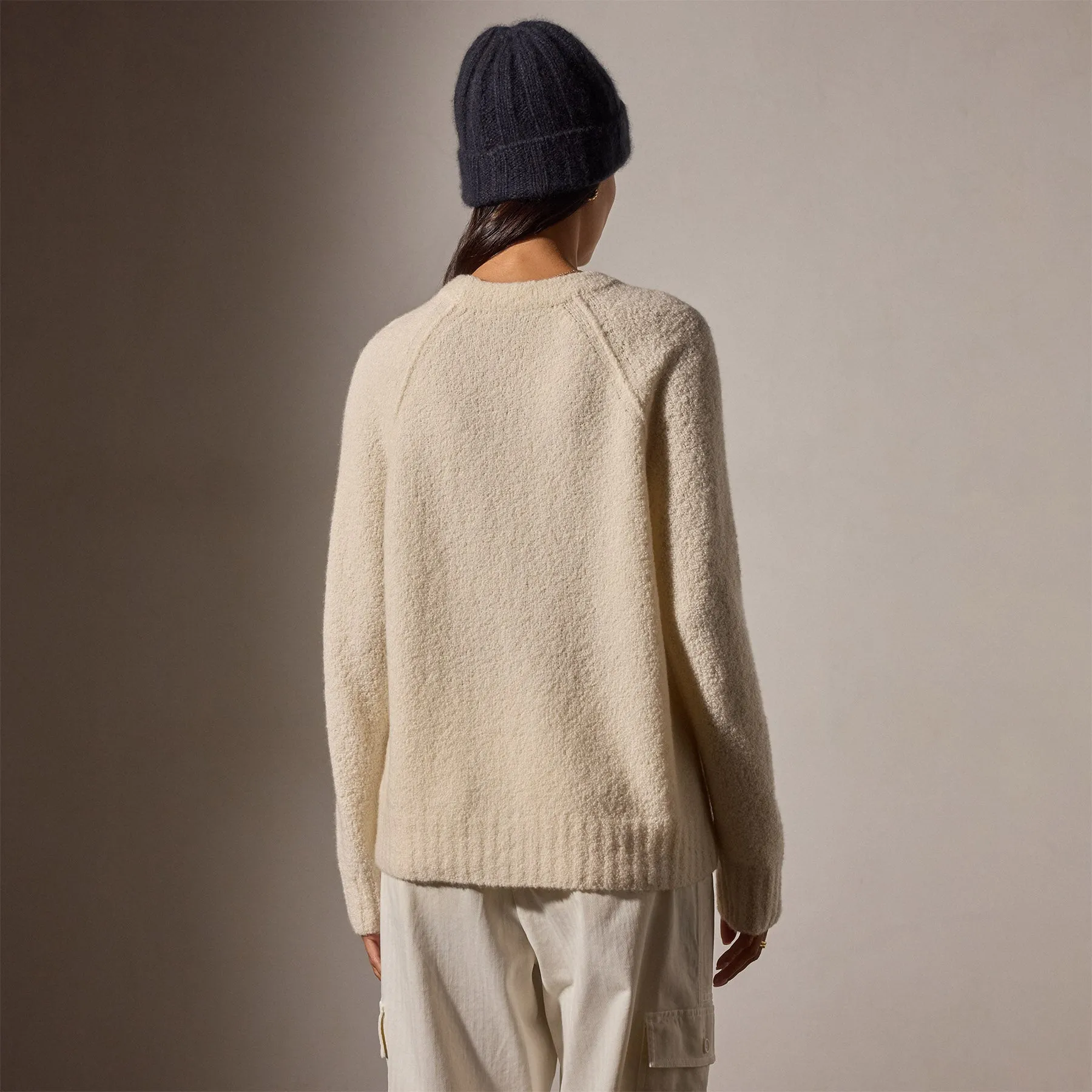 Cashmere Boucle Mock Neck - Ivory