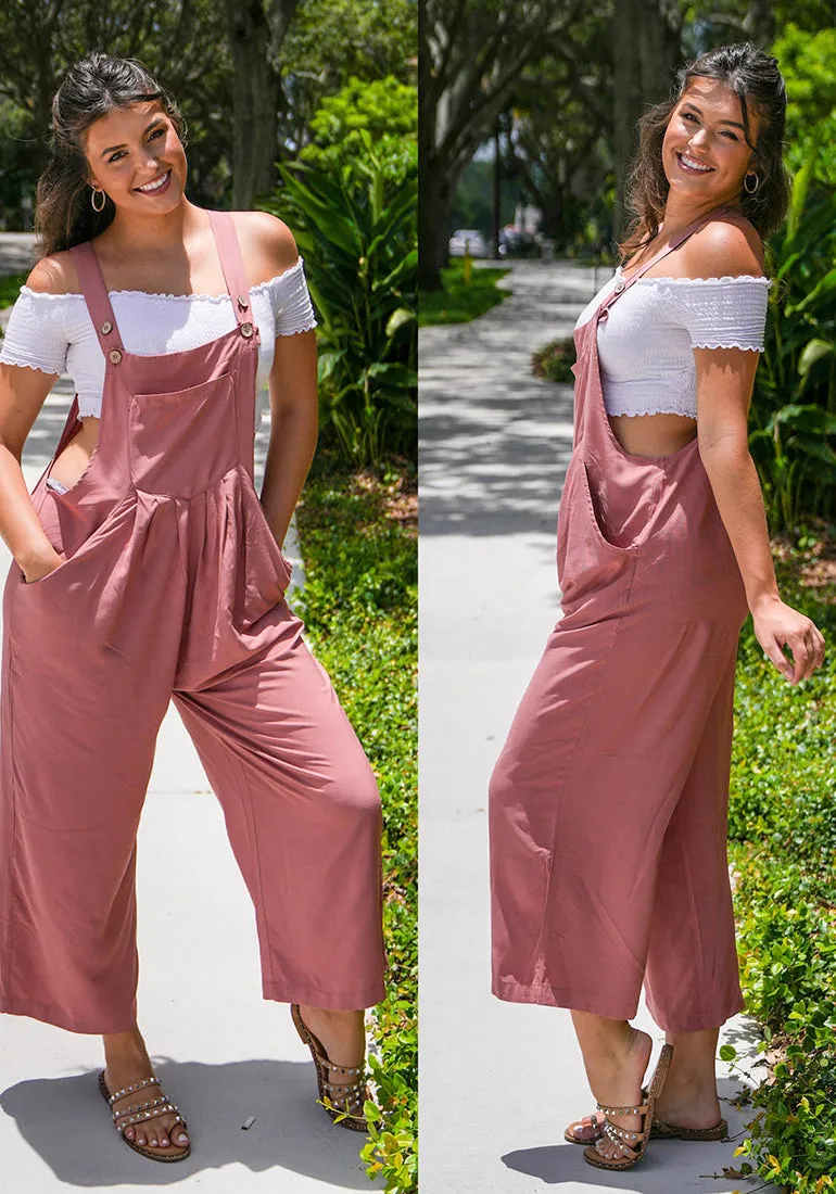 Cranberry Women's Vintage Summer Outfits Loose Wide Leg Overalls