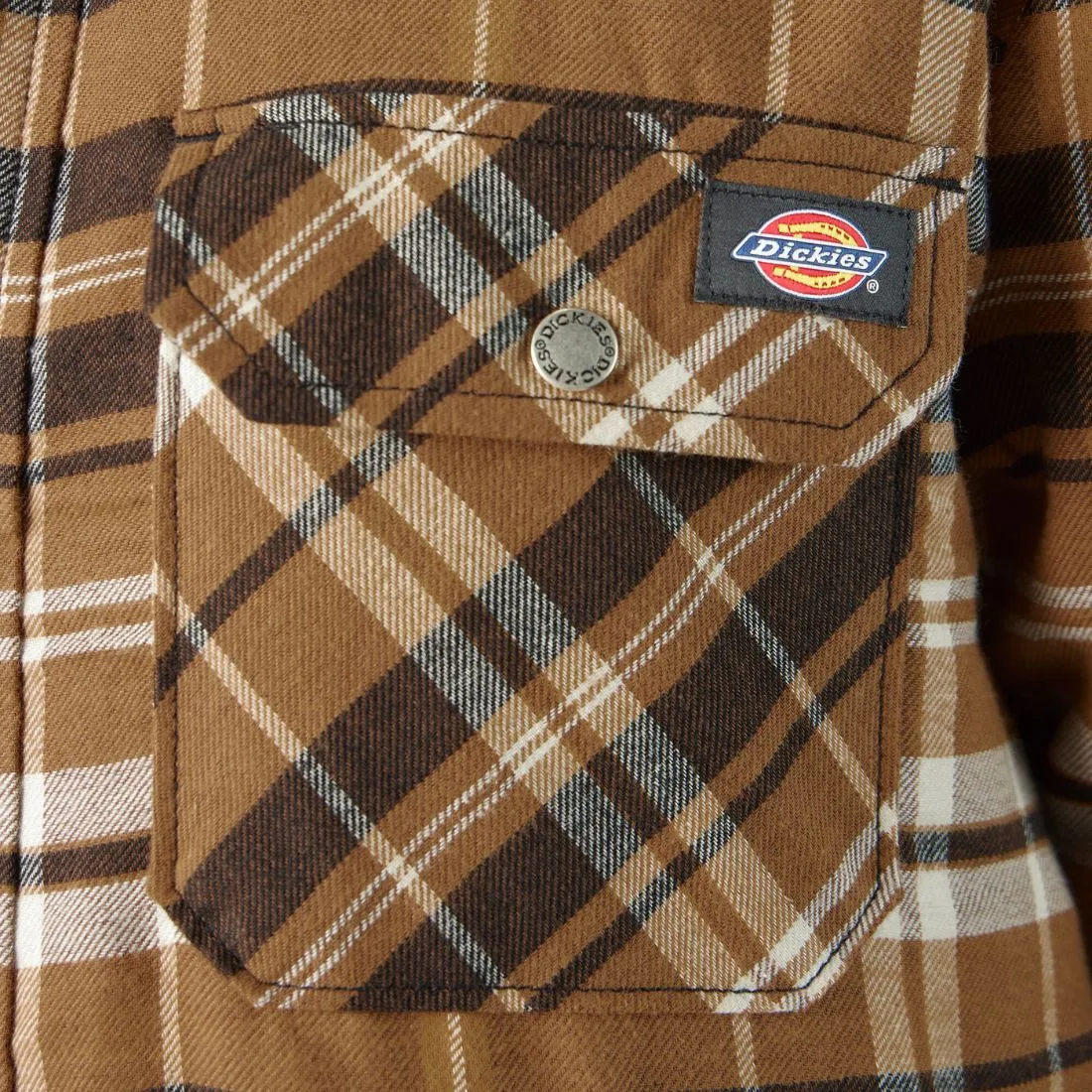 Dickies Men's Sherpa Lined Flannel Shirt TJ210 - Brown Duck