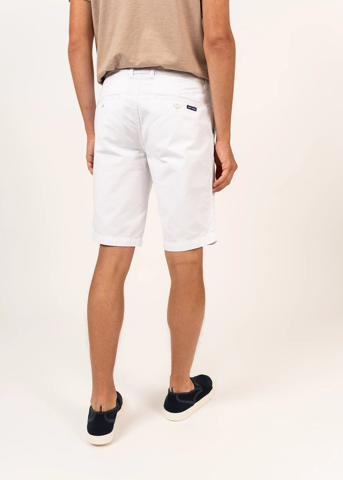 Doug straight Bermuda shorts - in cotton canvas (BLANC)