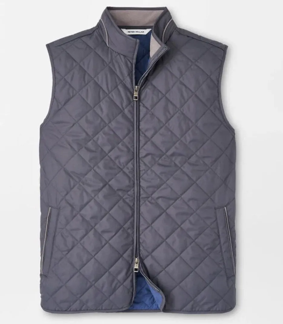 Essex Quilted Travel Vest in Iron by Peter Millar