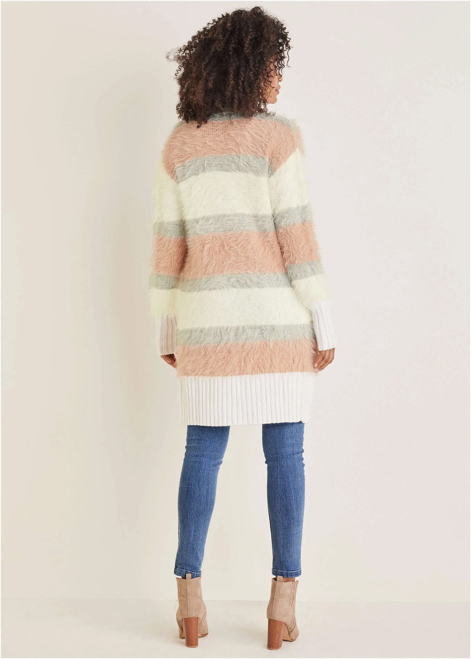 Eyelash Cardigan - White Multi