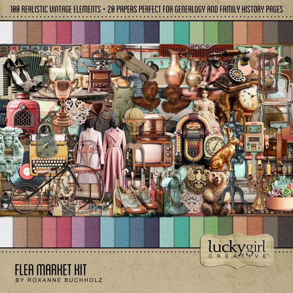 Flea Market Digital Scrapbook Kit