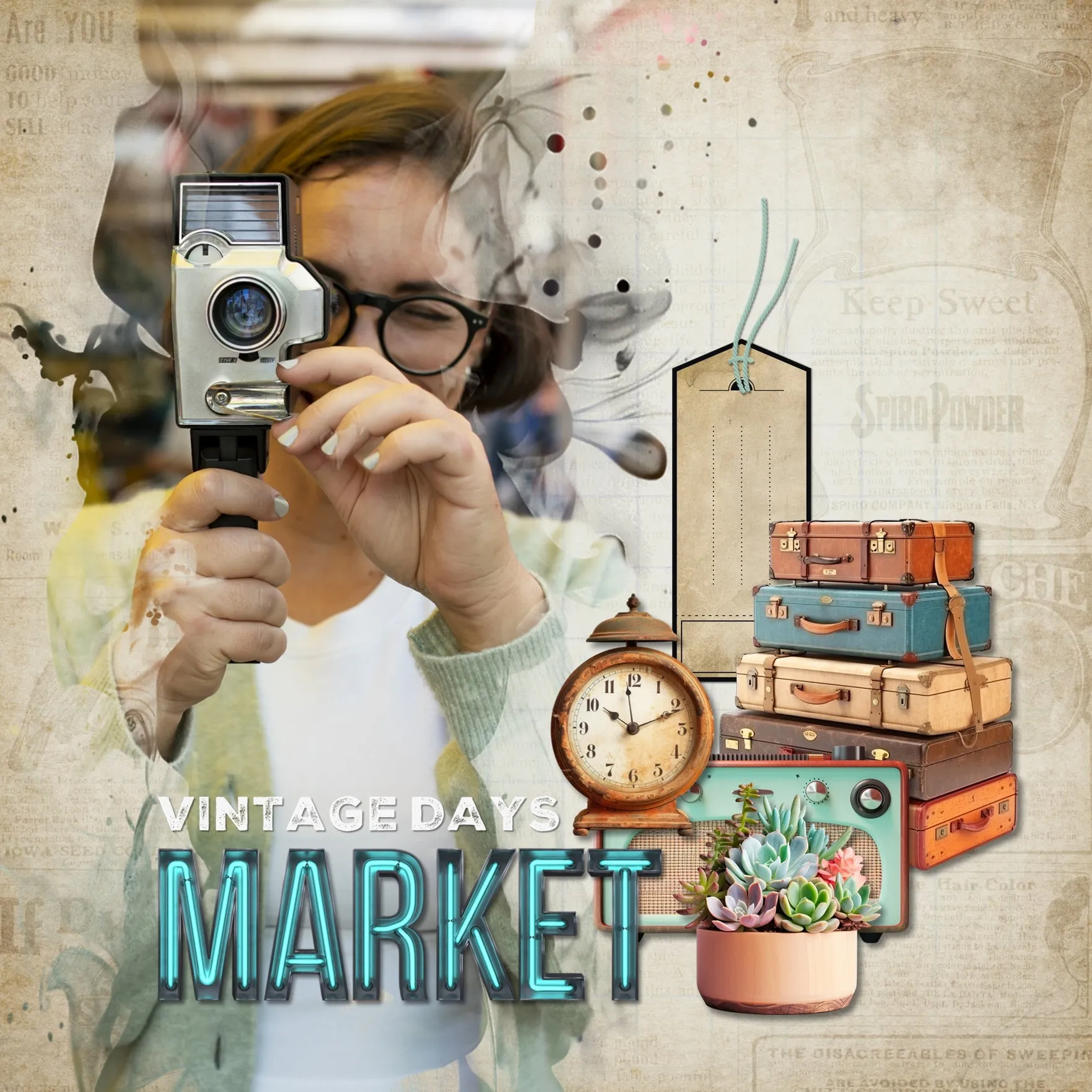 Flea Market Digital Scrapbook Kit