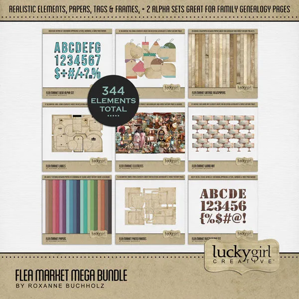 Flea Market Digital Scrapbook Kit