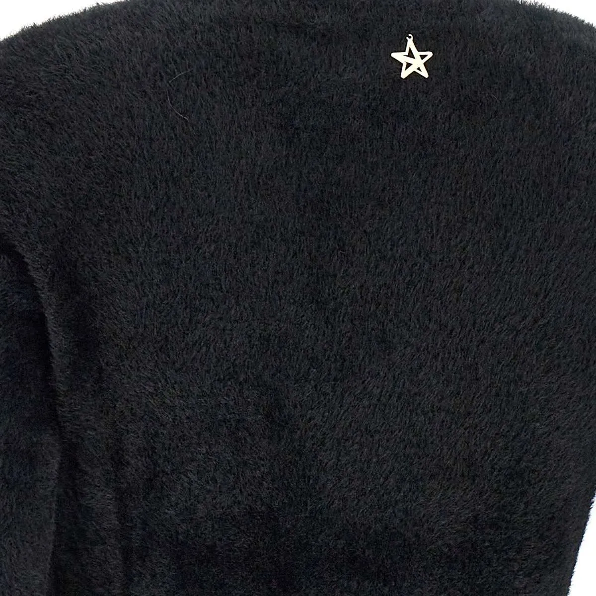 Fur Effect Black Sweater for Women