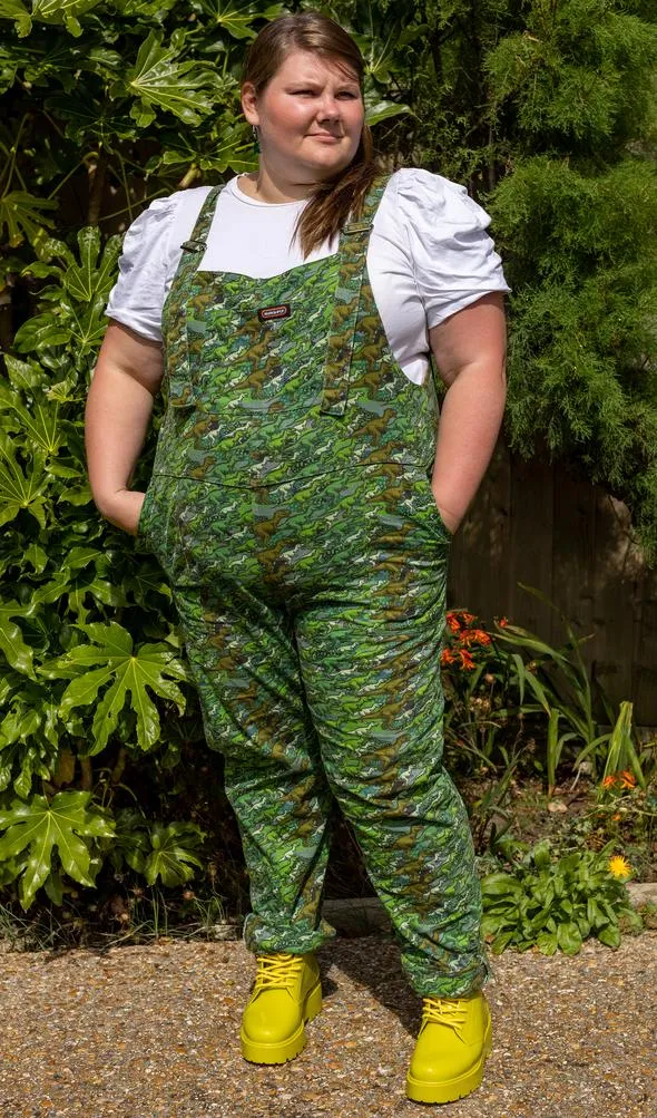 Green Camo Dinosaur Dungarees