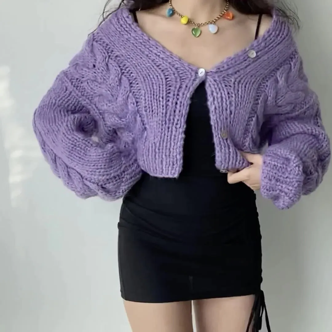 Heavy Cable Knit Cardigan    S2750