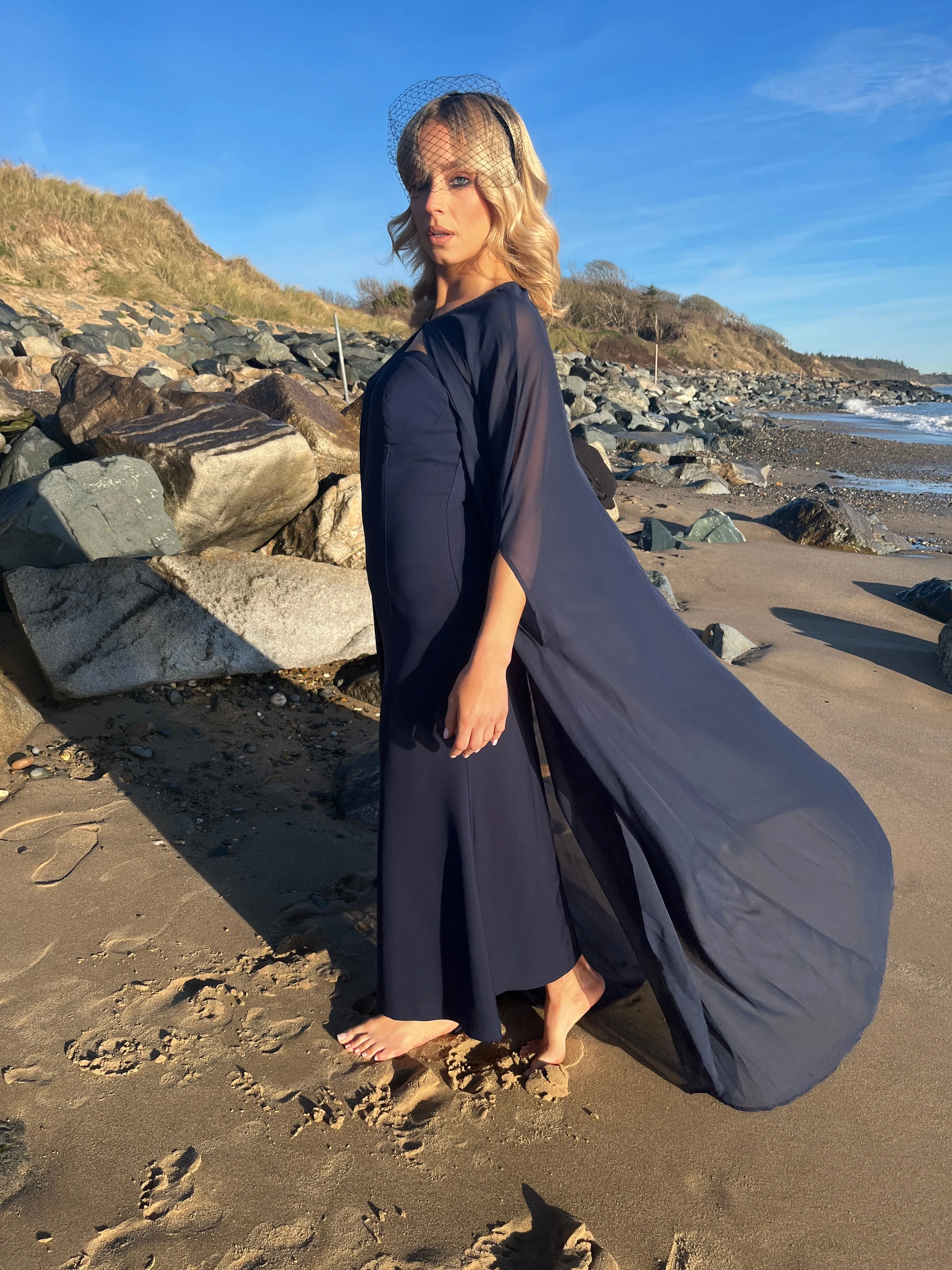 Ines Navy Dress & Cape