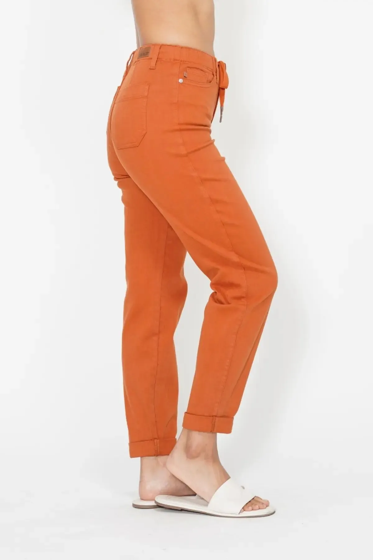 Judy Blue HW Auburn Orange Double Cuff Jogger