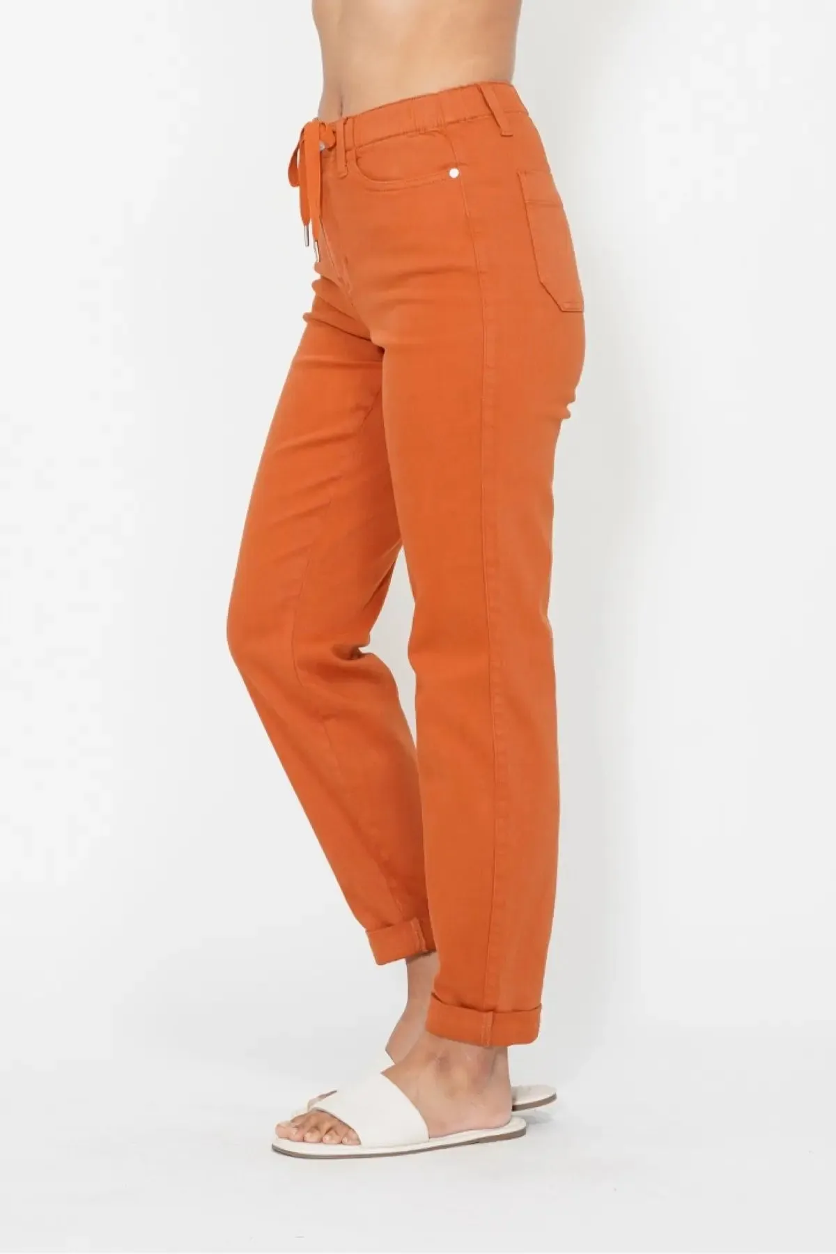 Judy Blue HW Auburn Orange Double Cuff Jogger