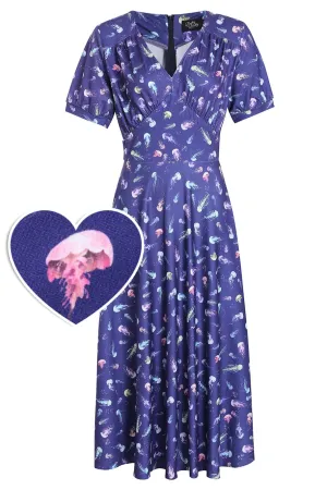 Julia Purple Jellyfish Sleeved Dress