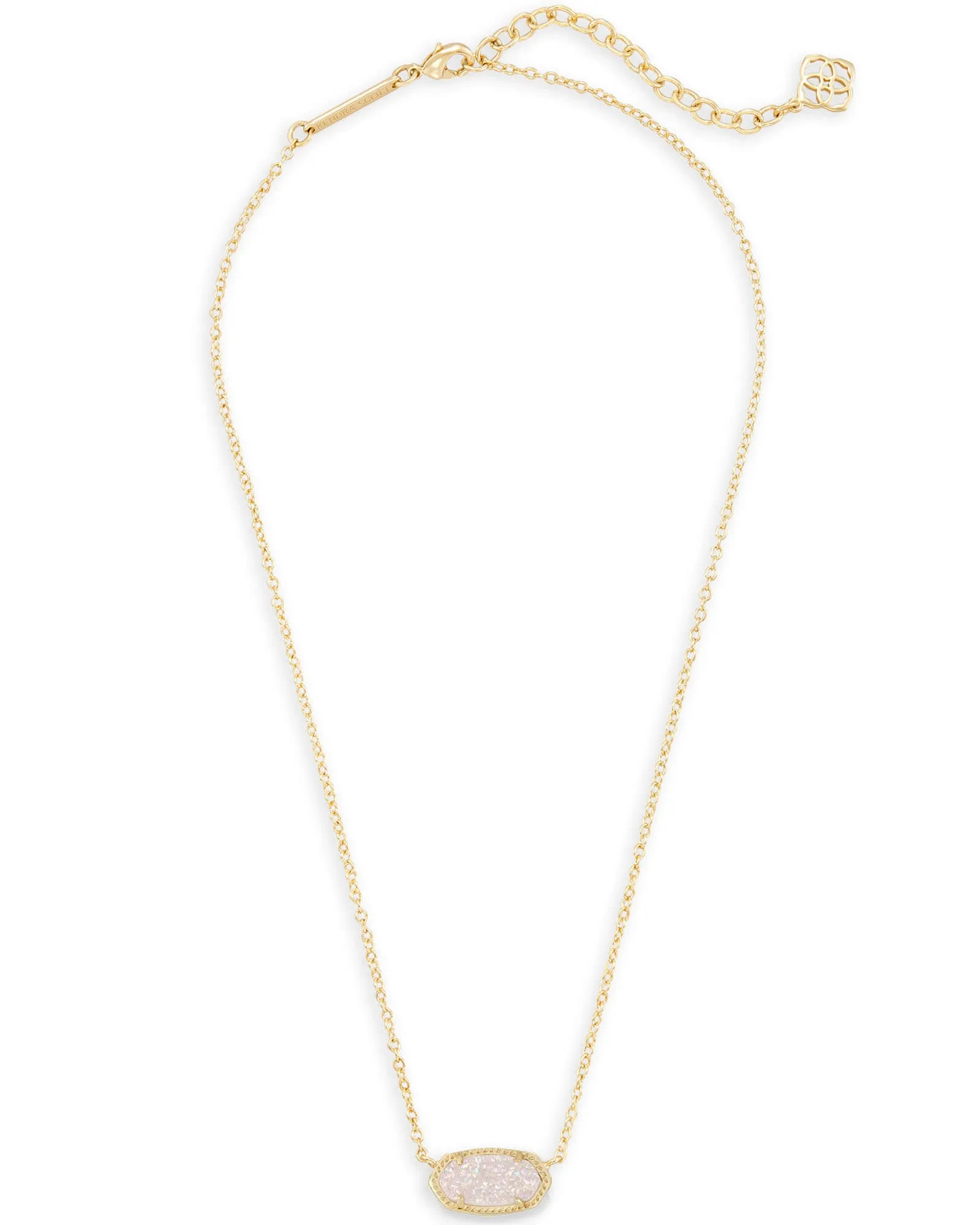 Kendra Scott Elisa Gold Short Pendant Necklace in Iridescent Drusy