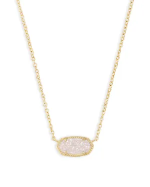 Kendra Scott Elisa Gold Short Pendant Necklace in Iridescent Drusy