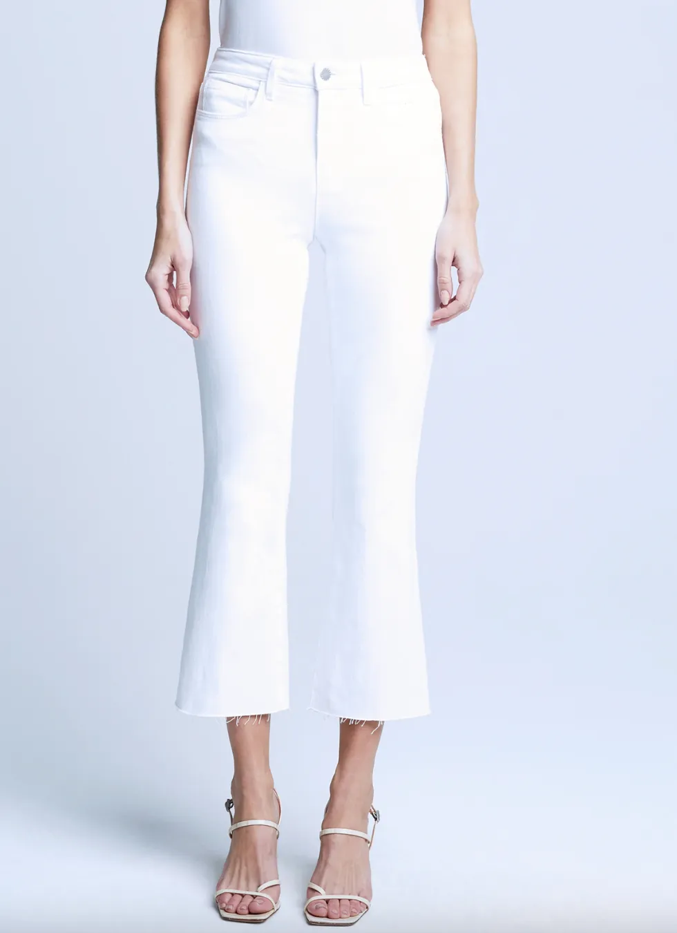 L'Agence Kendra Crop Flare Blanc