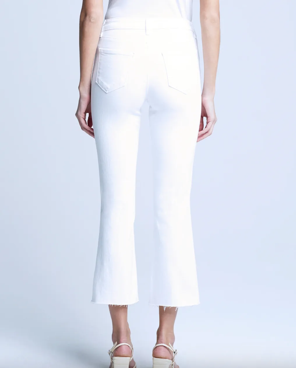 L'Agence Kendra Crop Flare Blanc