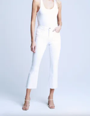 L'Agence Kendra Crop Flare Blanc