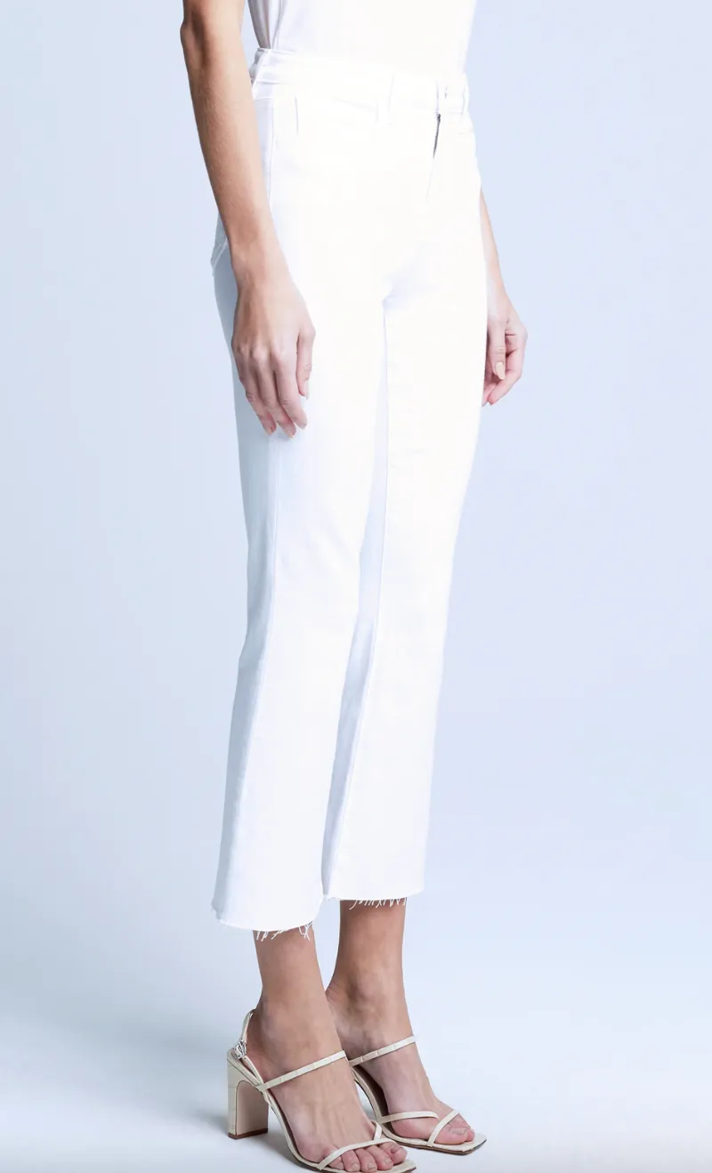 L'Agence Kendra Crop Flare Blanc