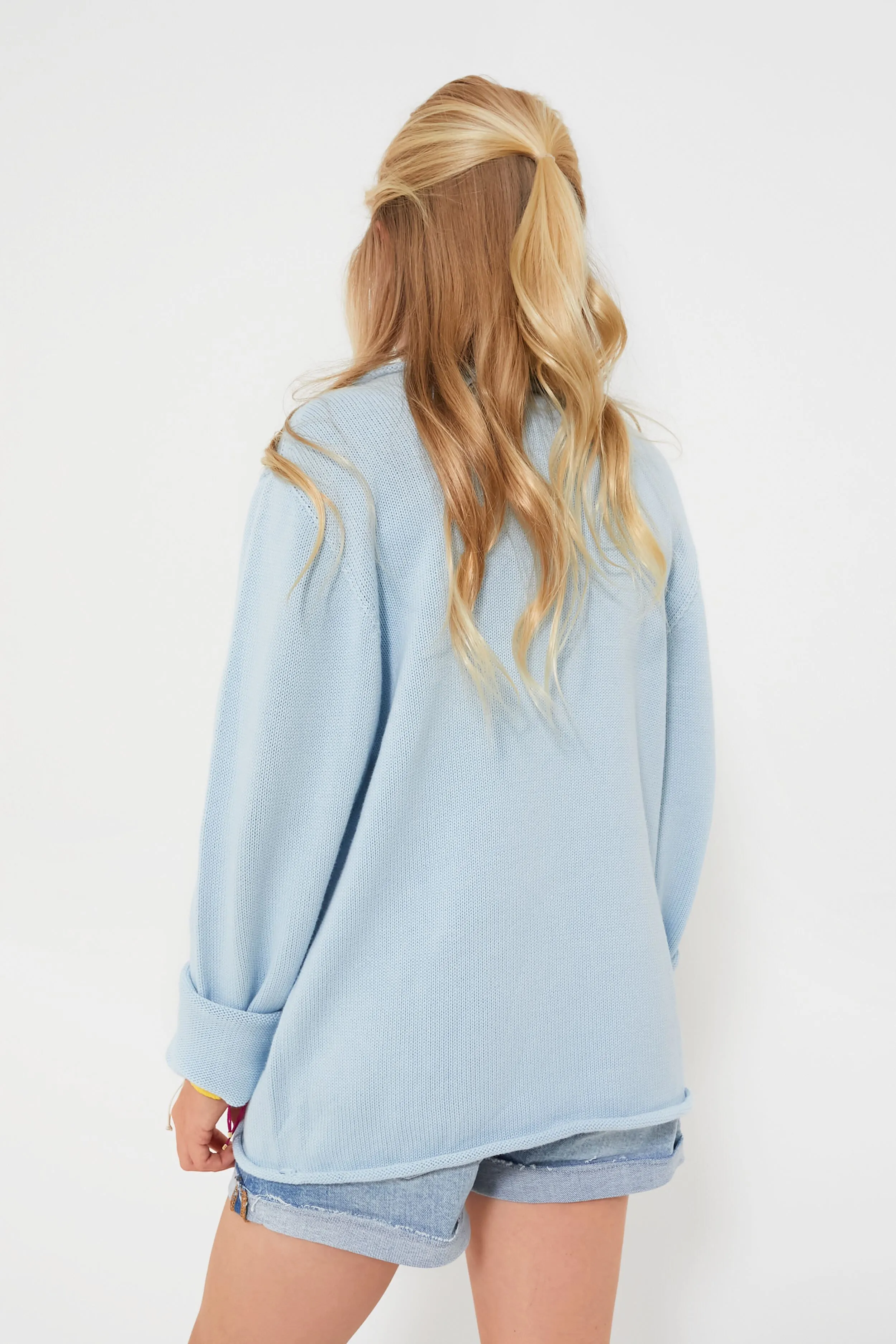 Light Blue Roll Neck Sweater