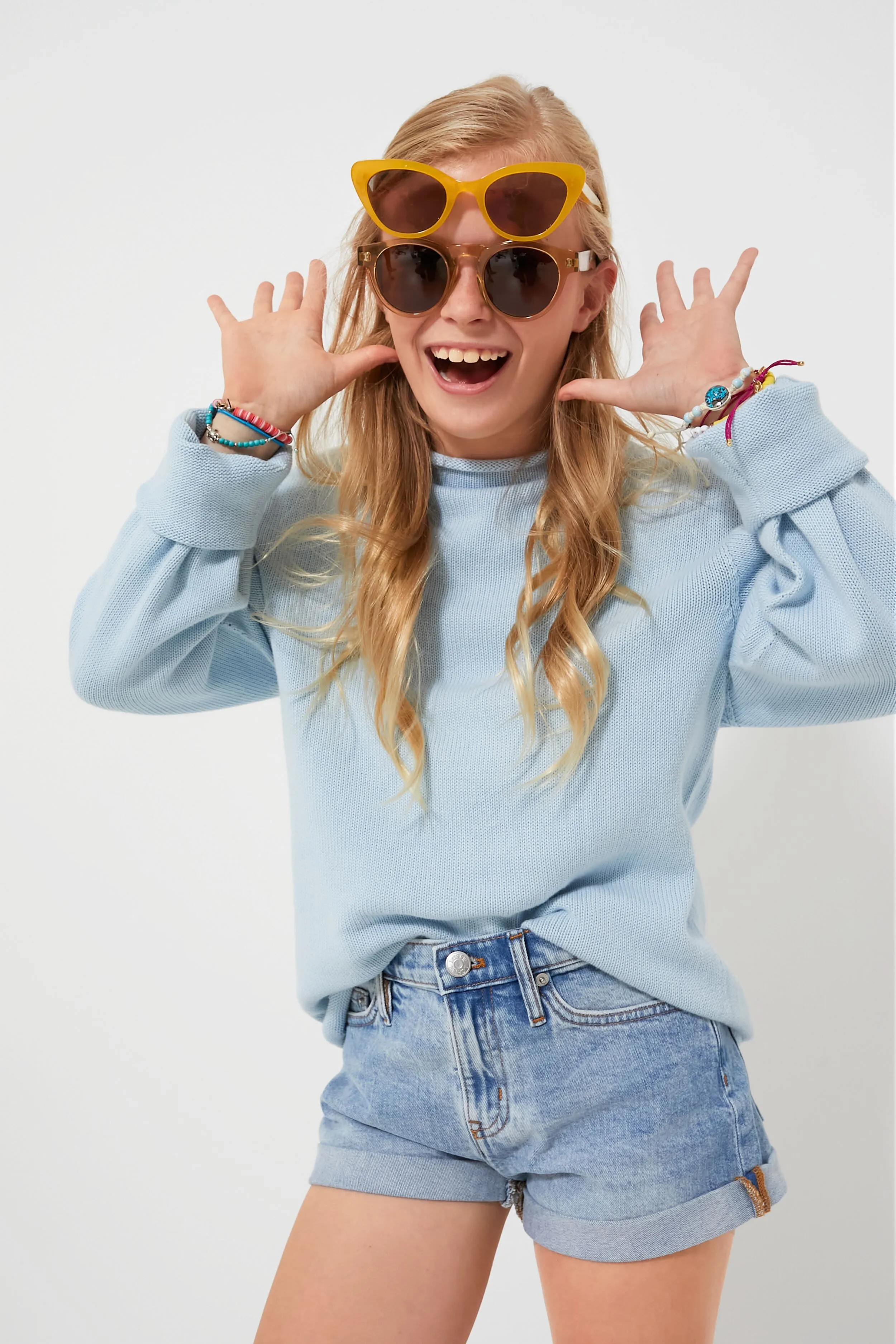 Light Blue Roll Neck Sweater