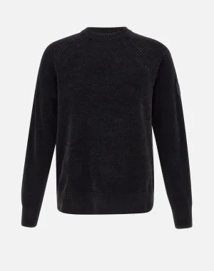 Manna Black Chenille Sweater for Men