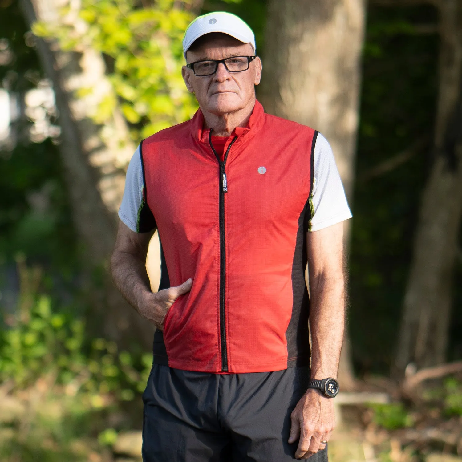 Men's Newport Packable Reflective Vest in Red