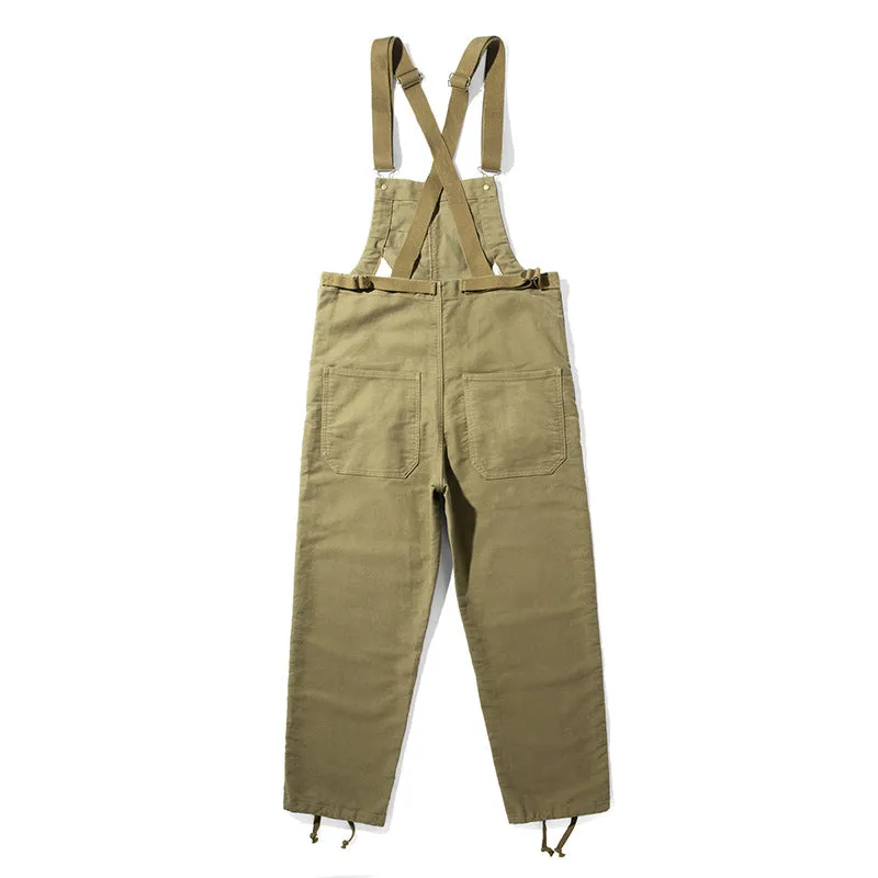 Men's Retro Casual Navy Deck Cargo Overalls