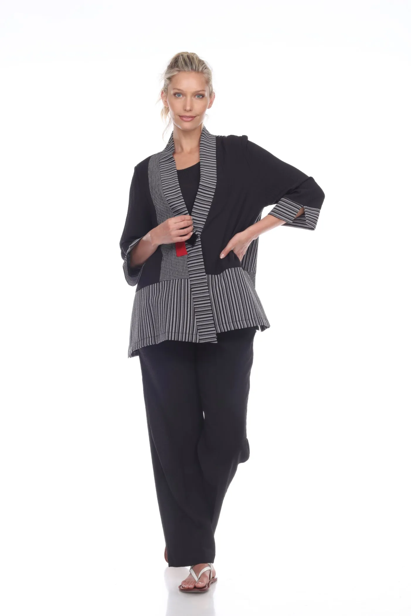 Moonlight Mixed-Media One-Button Jacket - 2176