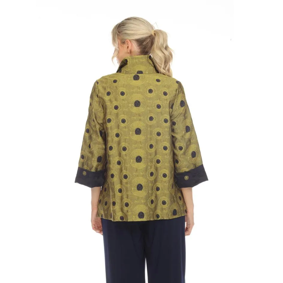 Moonlight Two-Tone Polka-Dot Jacquard Jacket in Kiwi - 3591-KW