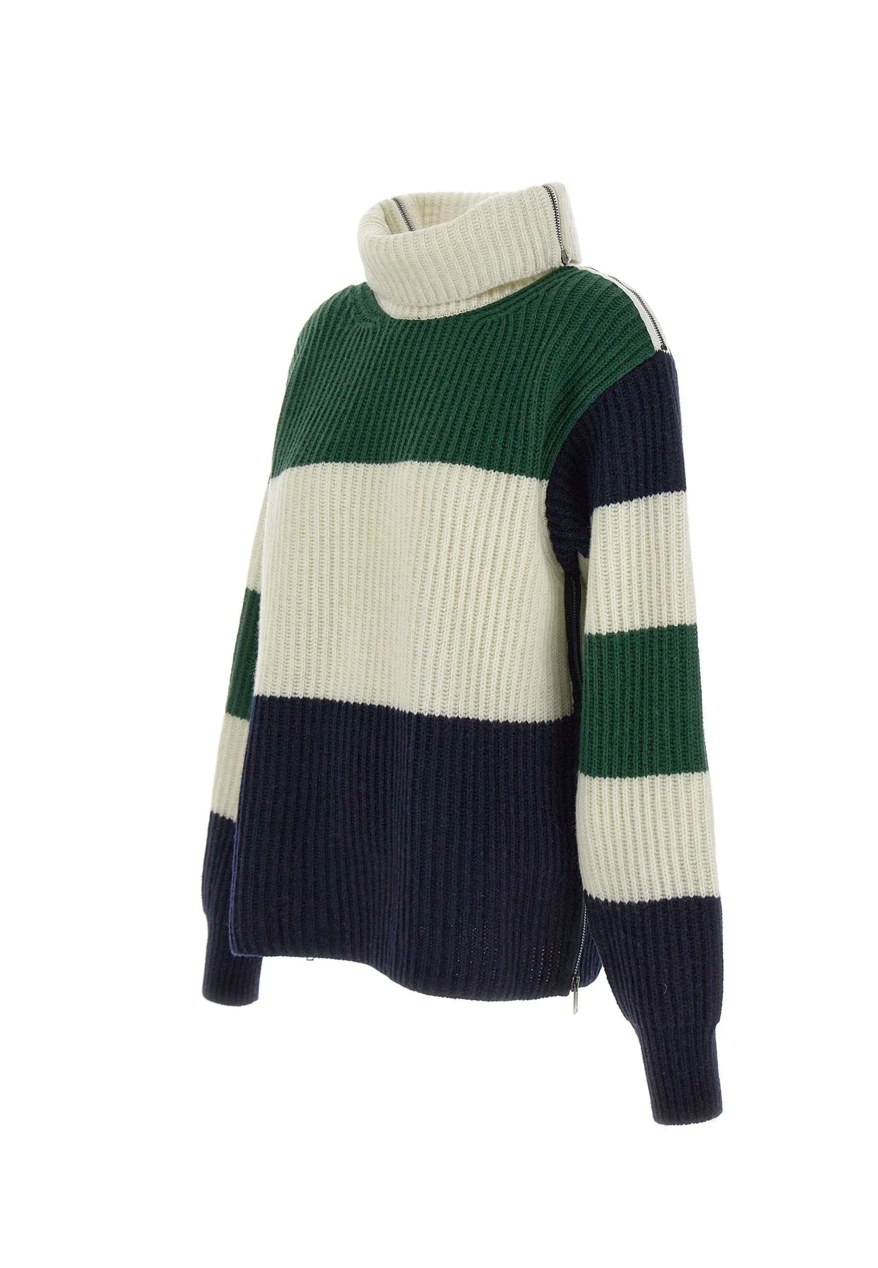 MultiColour Striped Wool Blend Sweater